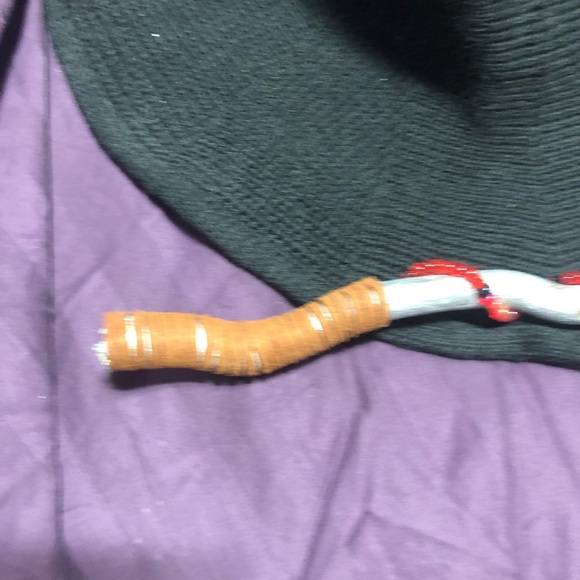 Witch wand made from a corkscrew hazelnut 18” Selenite wrapped in copper- beads - Picture 7 of 7